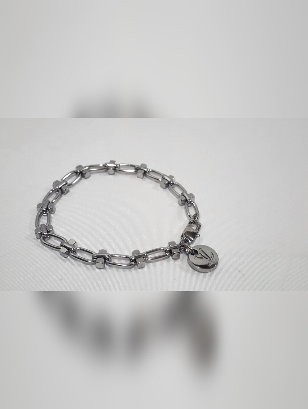 Louis Vuitton LV Silver Charm Barbell Link Bracelet - Picture 3 of 8